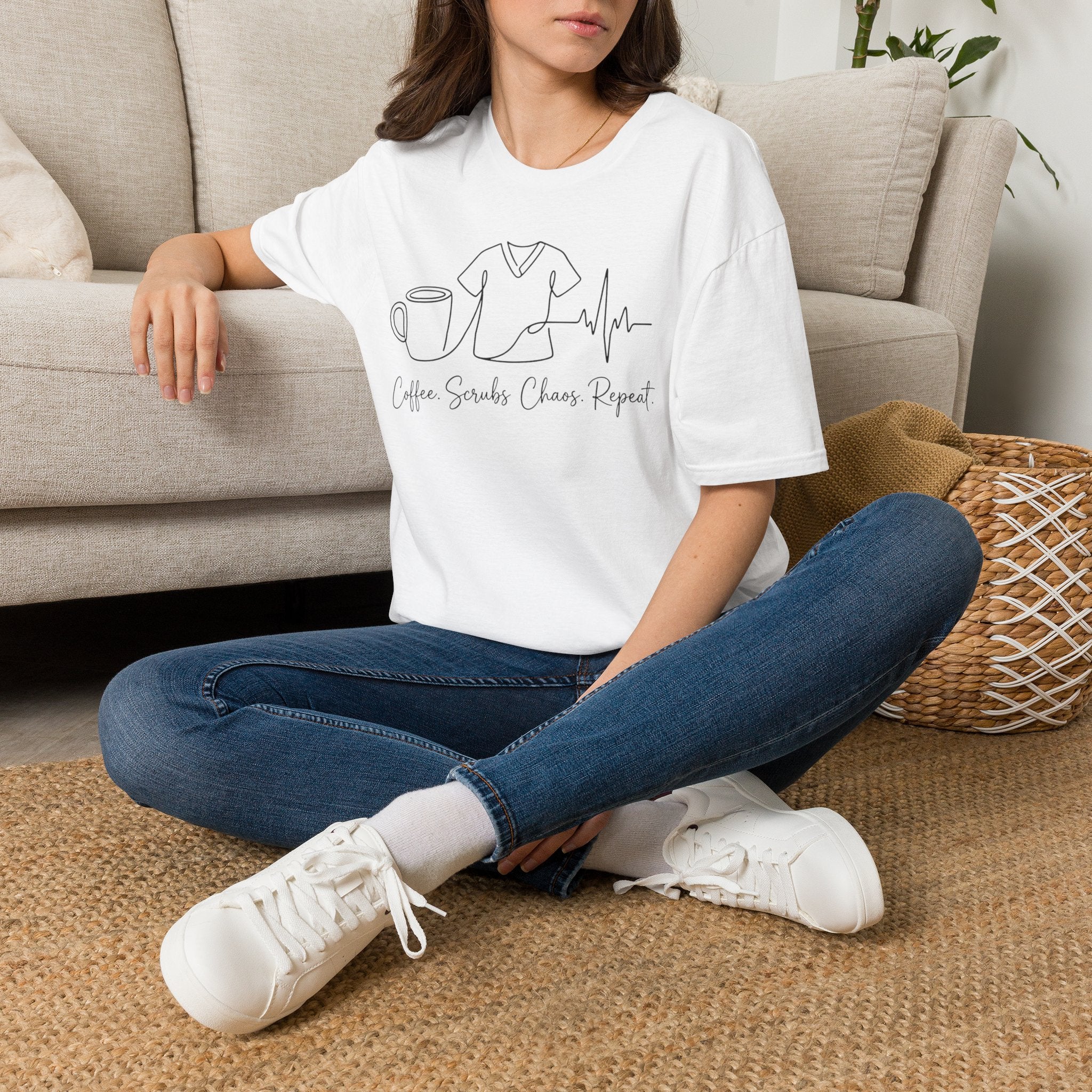 Coffee Scrubs Chaos Repeat T-Shirt