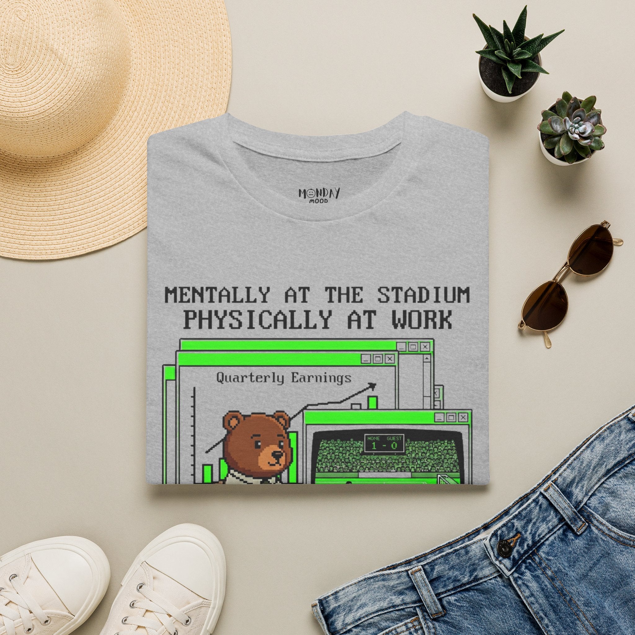 Mentally At The Stadium Physically At Work T-Shirt