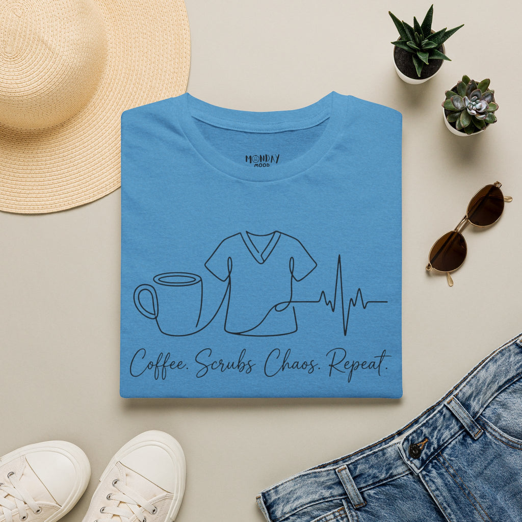 Coffee Scrubs Chaos Repeat T-Shirt