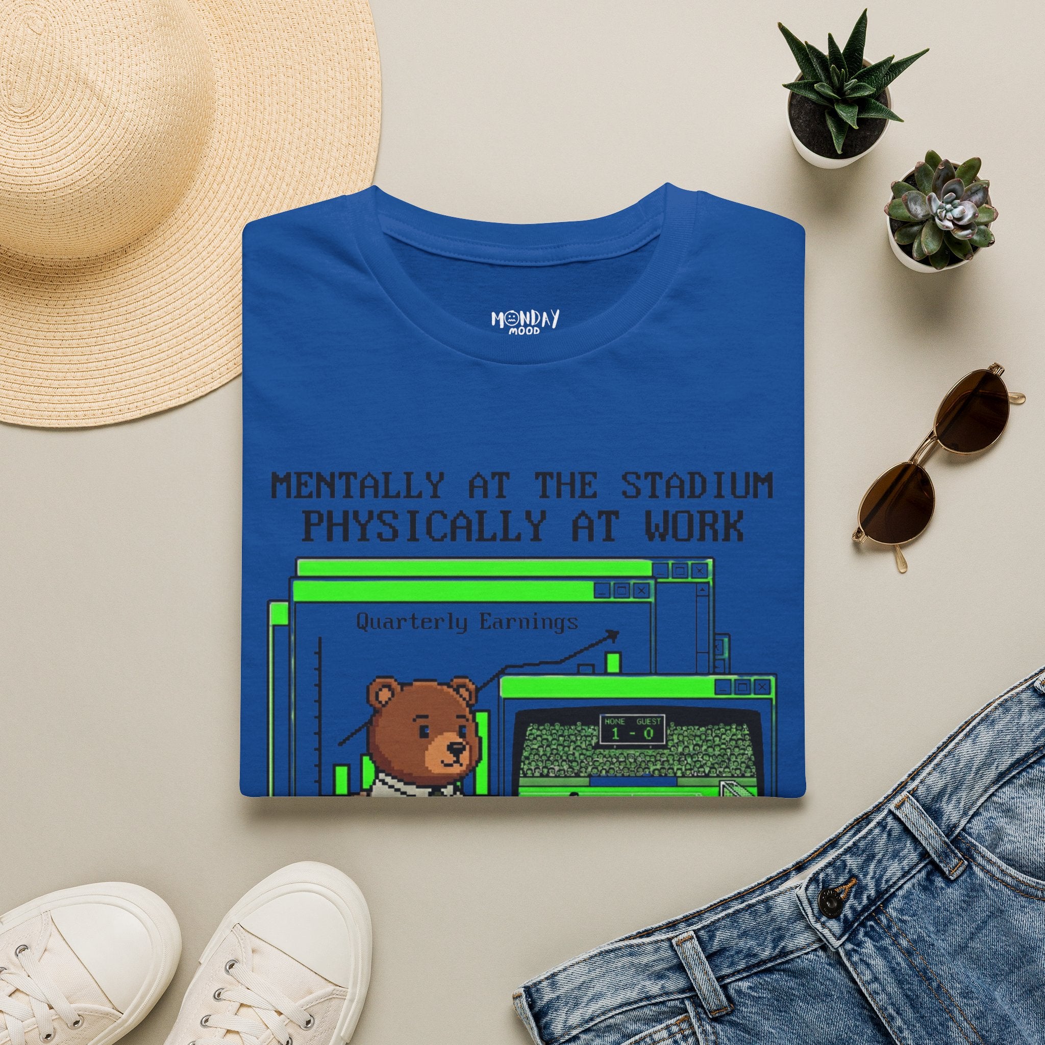 Mentally At The Stadium Physically At Work T-Shirt