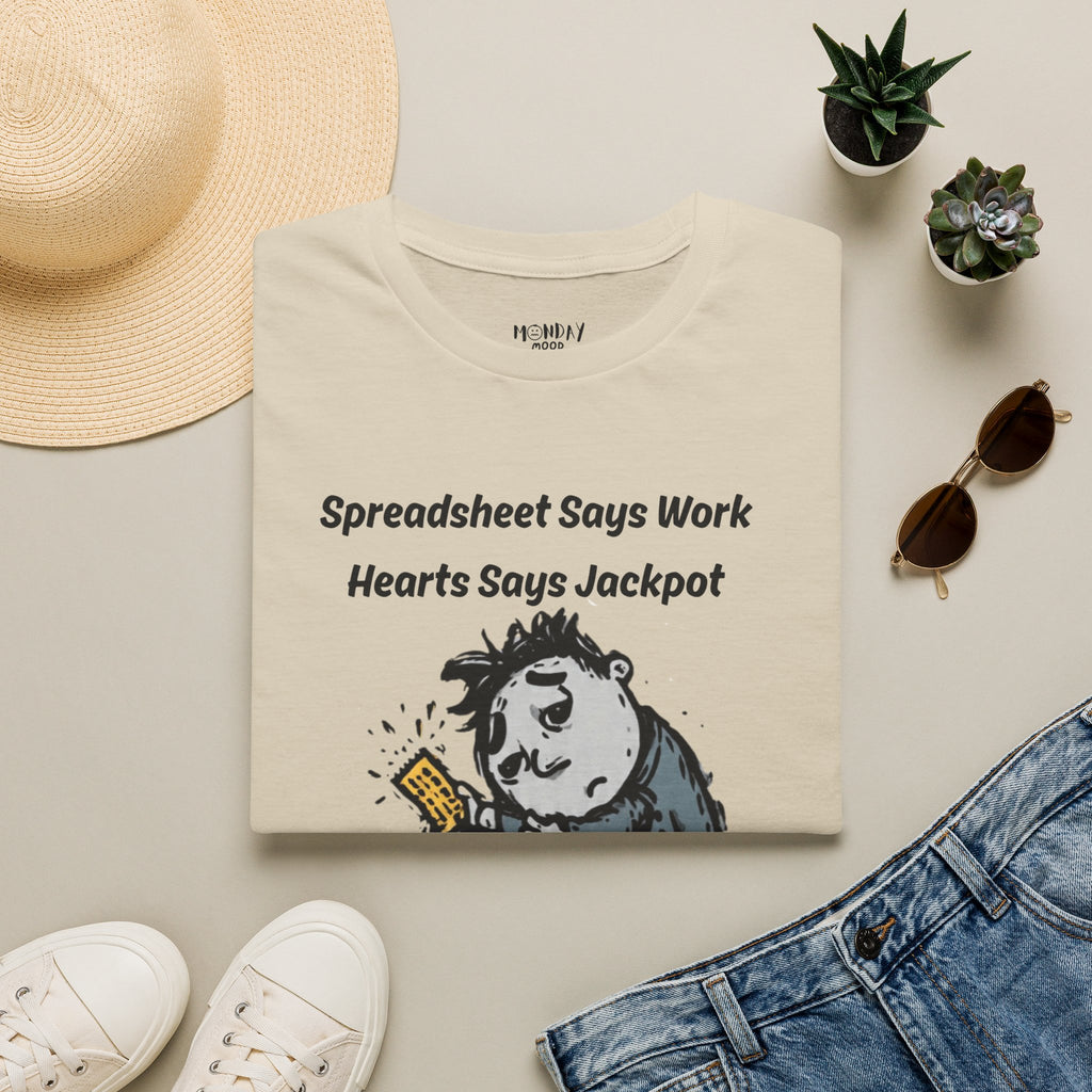 Spreadsheet Says Work Hearts Says Jackpot T-Shirt