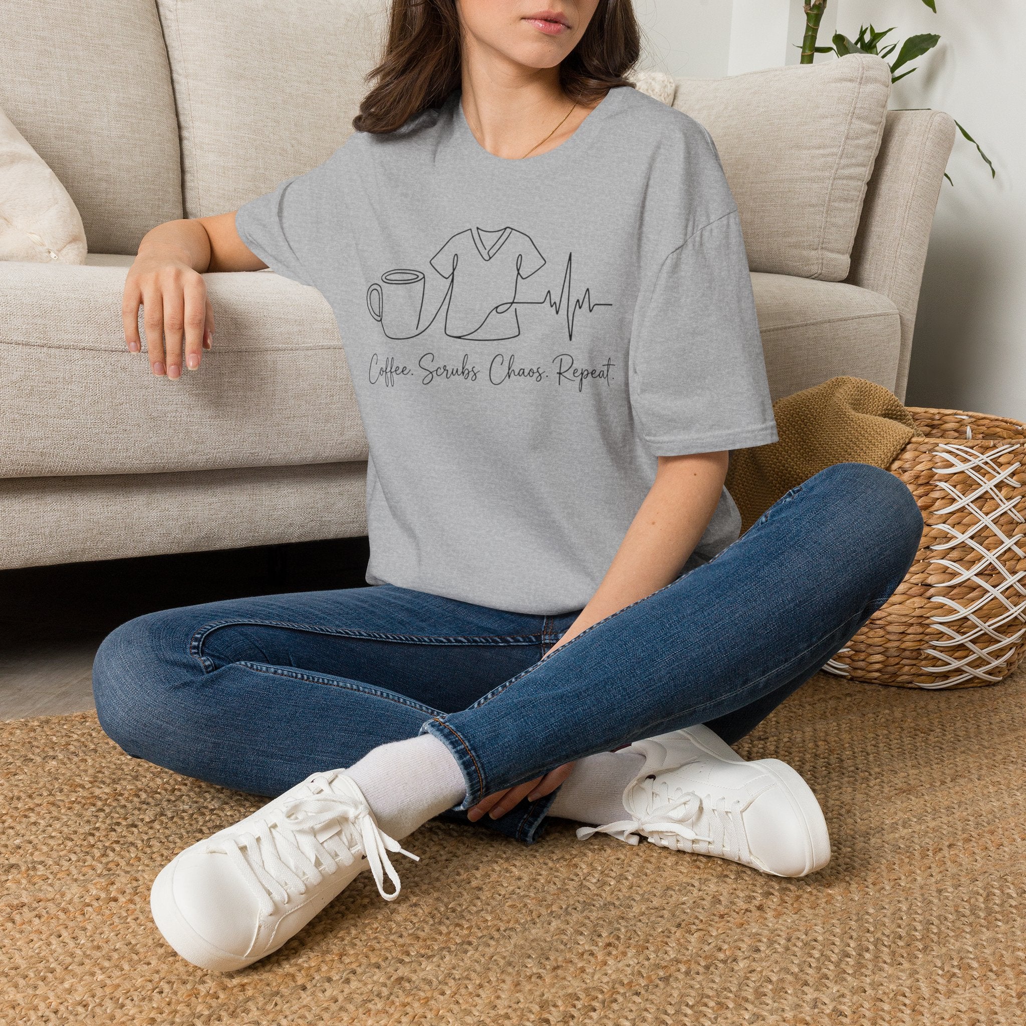 Coffee Scrubs Chaos Repeat T-Shirt