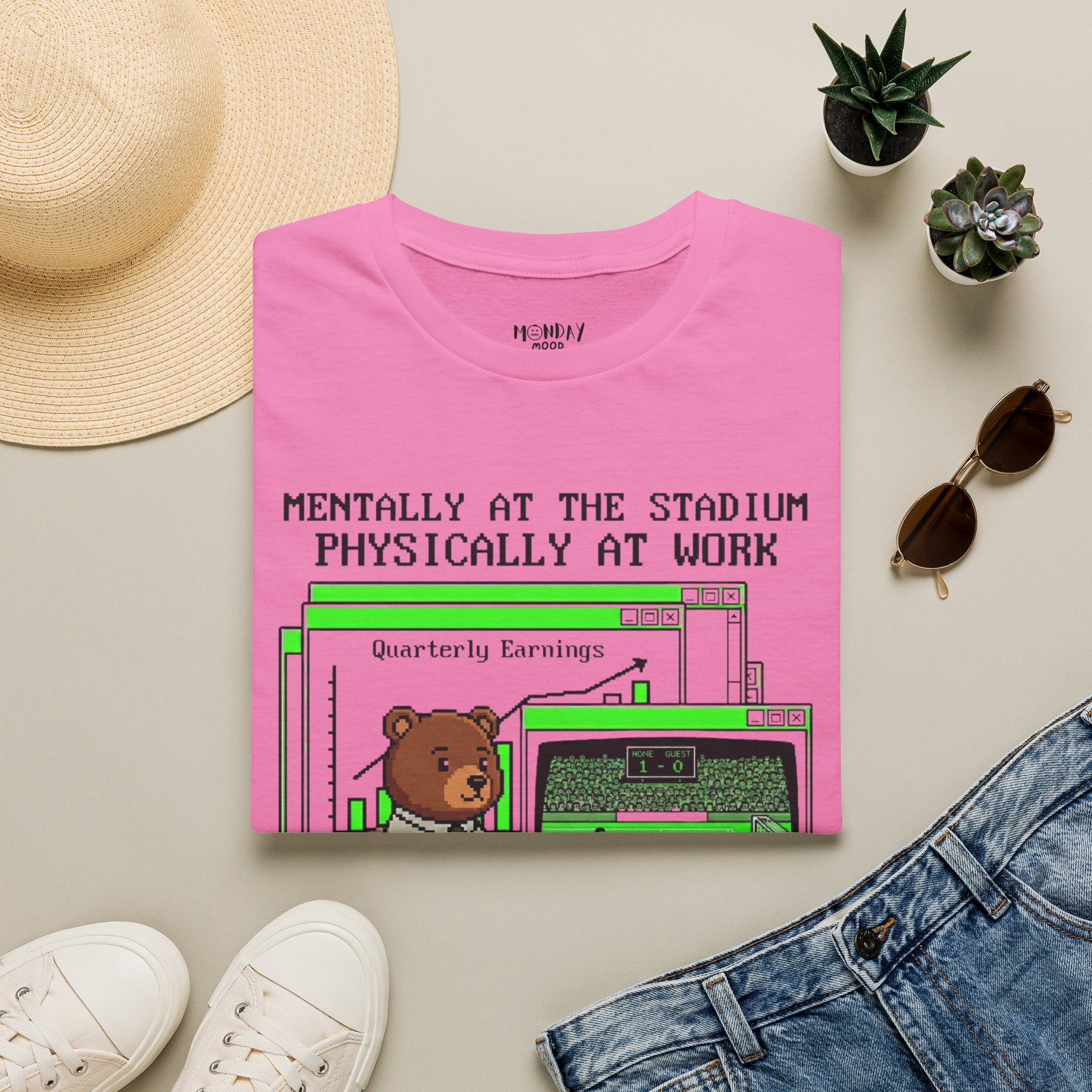 Mentally At The Stadium Physically At Work T-Shirt