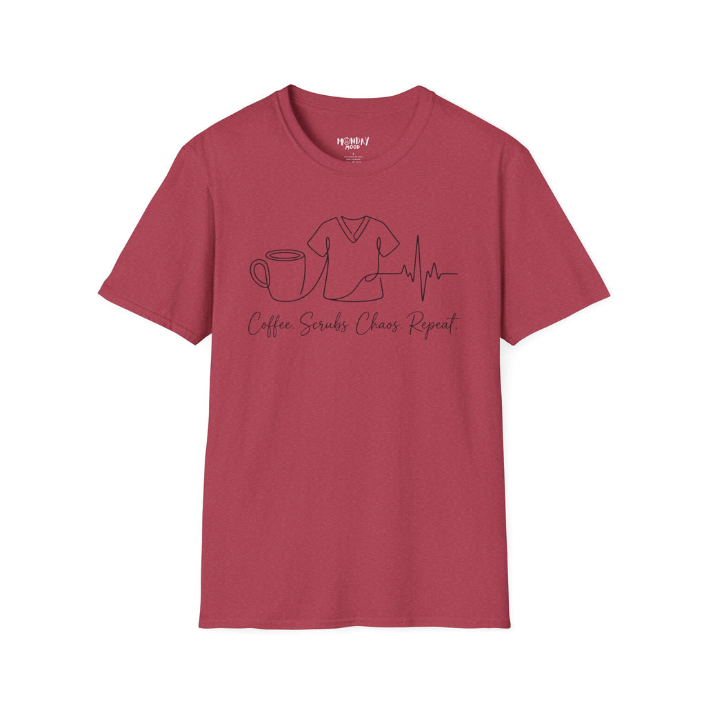 Coffee Scrubs Chaos Repeat T-Shirt
