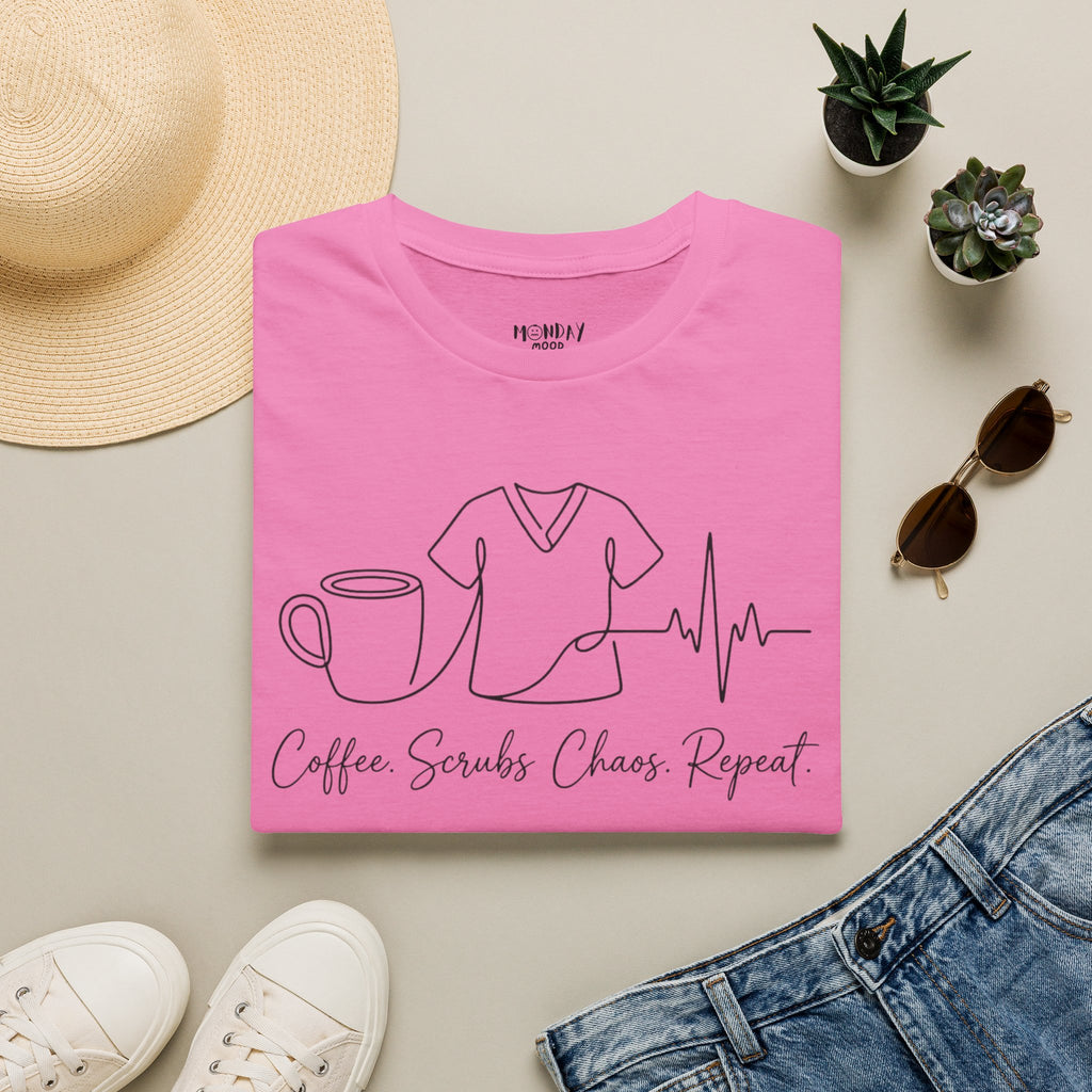 Coffee Scrubs Chaos Repeat T-Shirt