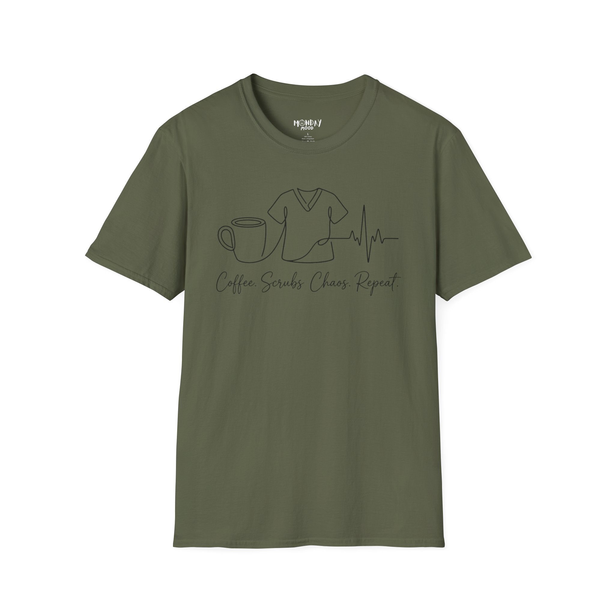Coffee Scrubs Chaos Repeat T-Shirt