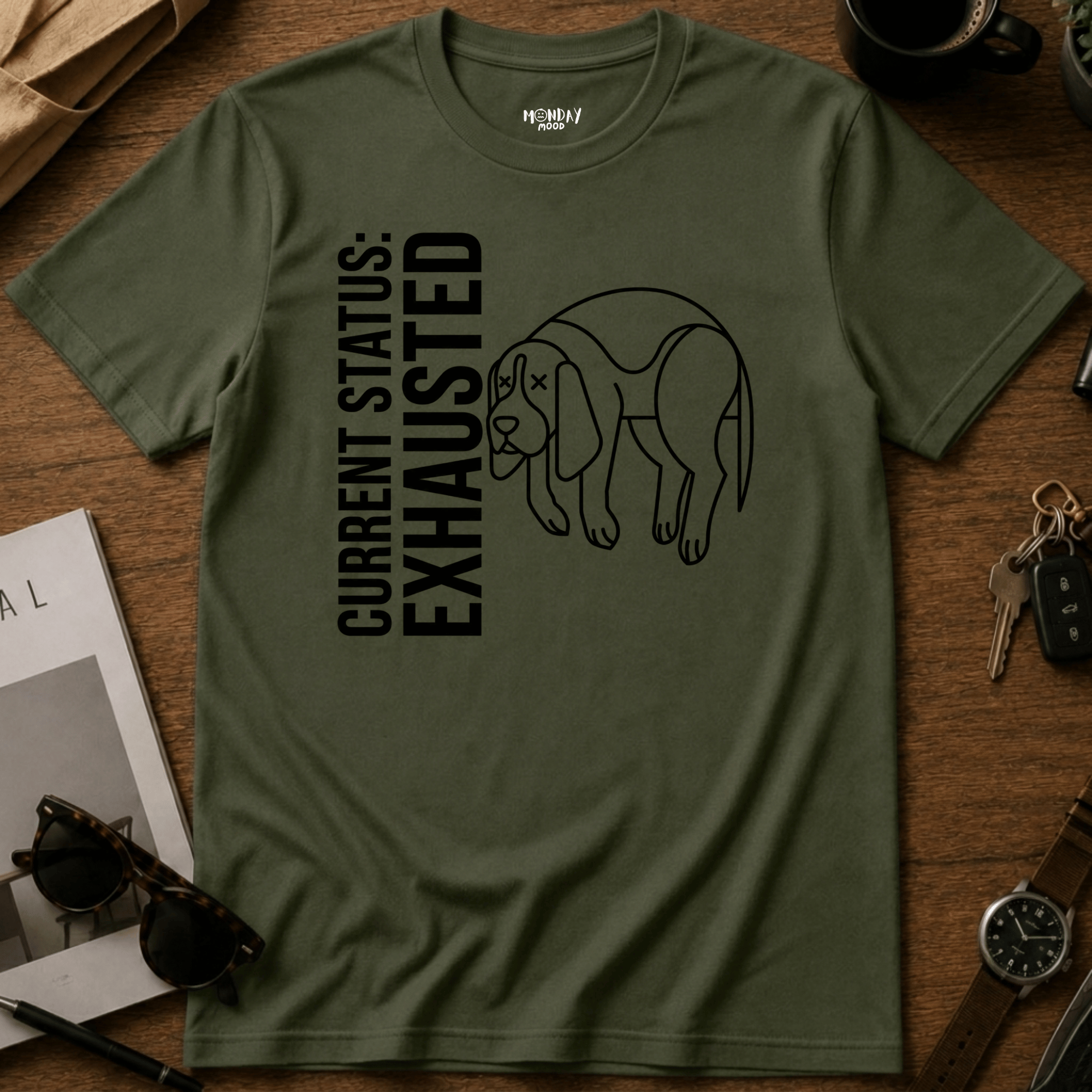 Current Status Exhausted T-Shirt